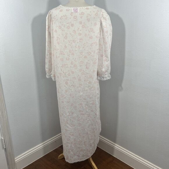 Vtg Take Nine Dress Womens L Floral Maternity Wear Lace Fairycore 90s Made USA - Picture 4 of 12